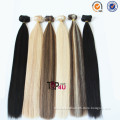 Wholesale top quality remy human double drawn clip in human hair extensions 300g